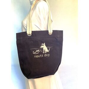 Nauti-Dog Navy Canvas Tote Bag by Teddy the Dog NEW with Tags